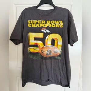 Denver Broncos Super Bowl 50 Champs Gray Graphic Tee